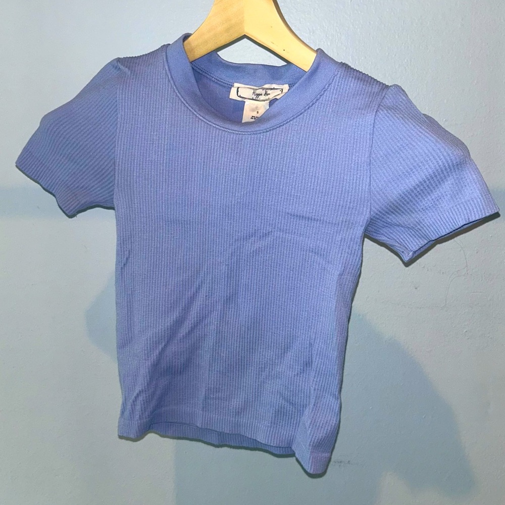 Light blue crop top
